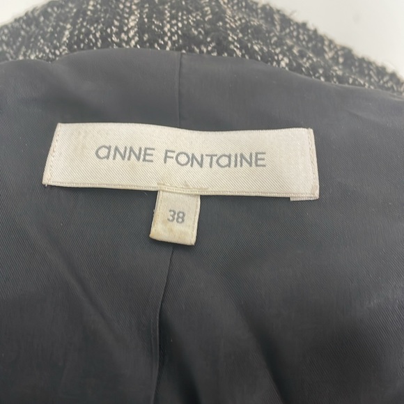 Anne Fontaine Tweed Zip Up Jacket Pockets Size 38 US 4 - Picture 10 of 13